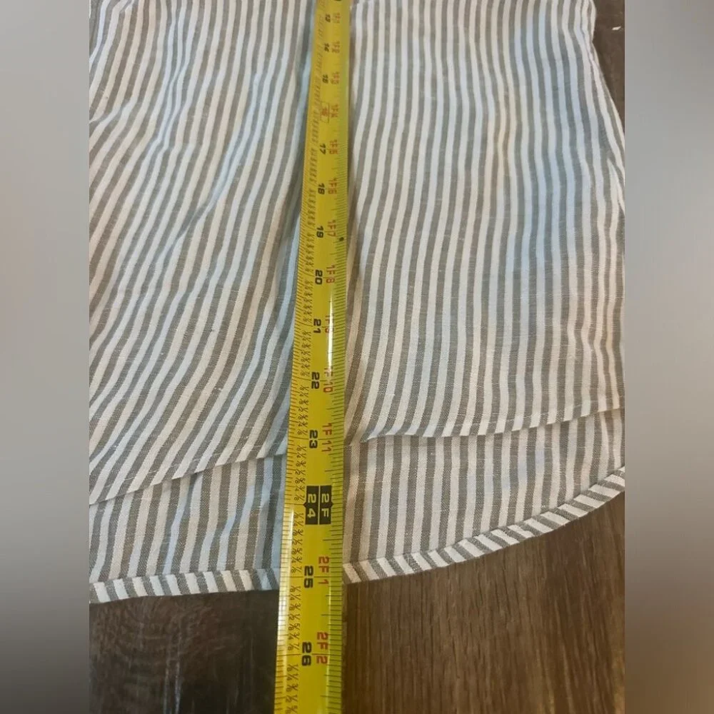 Tommy Bahama Linen Blend Striped Sleeveless Button Down Blouse Minimalist Sz XL - Picture 4 of 9